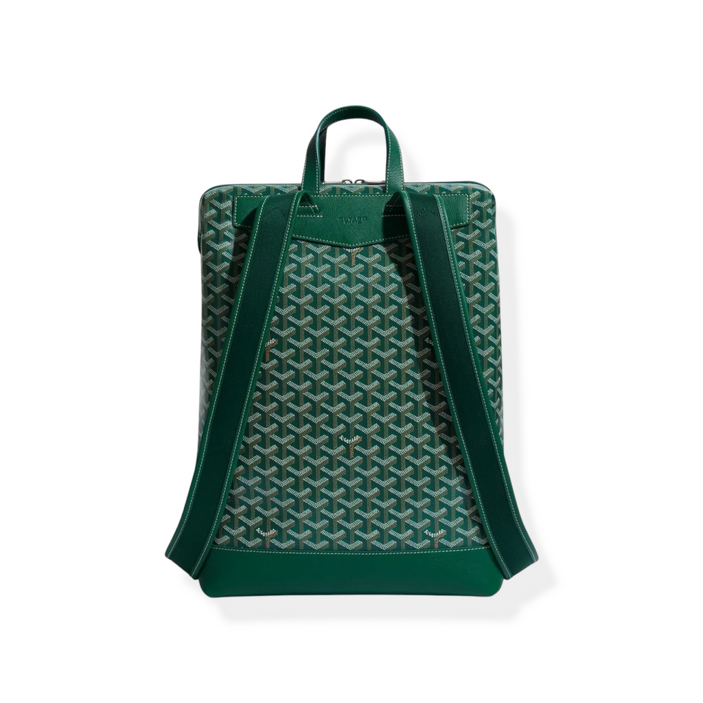 Luxury Green Woven Leather Backpack